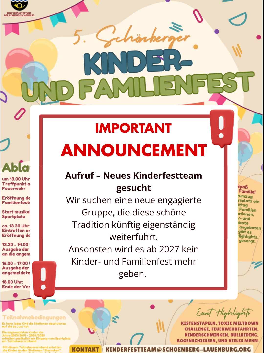 Kinderfest Aufruf - 2 Kinderfest Aufruf - 2